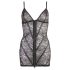 Cottelli - Glänzendes Streifen-Spitzenkleid (schwarz)