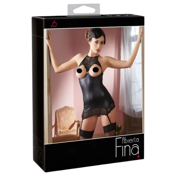 Abierta Fina - kühner Glanz - Minikleid (schwarz) - L