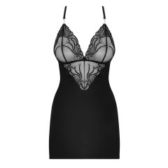   Obsessive 828-CHE-1 - Strass-geschmücktes Kleid mit Tanga (Schwarz)