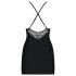 Obsessive 828-CHE-1 - Kleid mit Strass-Trägern und String (schwarz)