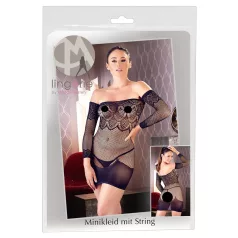   Mandy Mystery - Nahtloskleid mit Strass & Tanga, Schwarz (S-L)