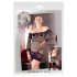 Mandy Mystery - Netzkleid mit Strass & Tanga schwarz (S-L)