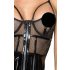 Noir - Lackkleid mit Netzeinsätzen (schwarz)