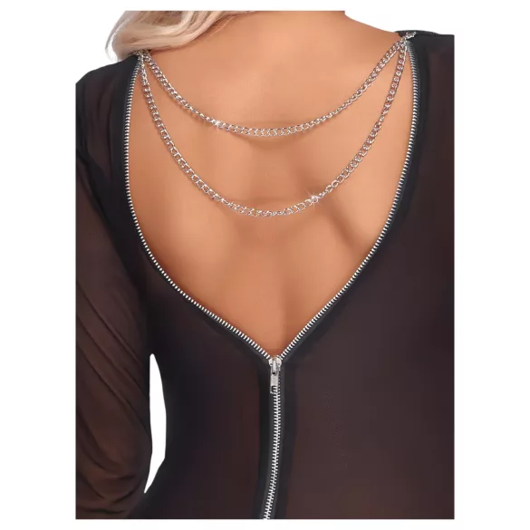 Cottelli Party - Transparenz-Kleid mit Reißverschluss (schwarz) - L