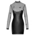 Noir - Transparentes Glanzkleid mit Oberteil (Schwarz) - M