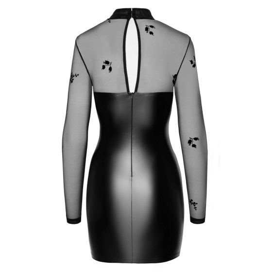 Noir - Transparente Oberteil Glänzendes Kleid (Schwarz) - L