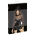 Noir – Glänzendes Kleid mit transparentem Oberteil (Schwarz) - XL