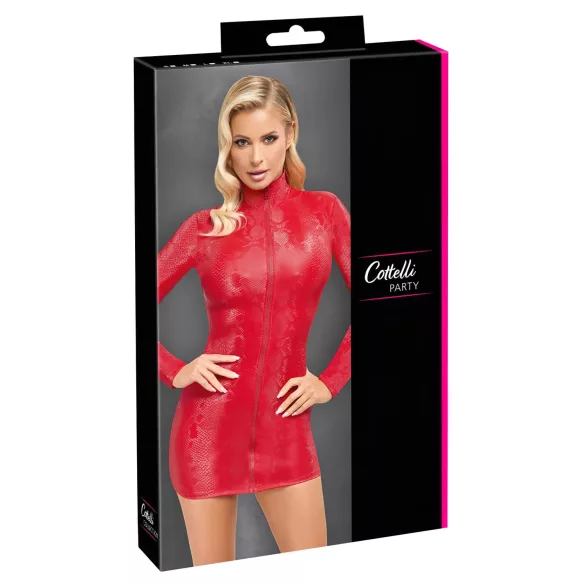 Cottelli - Schlangenhaut-Minikleid (rot) - M