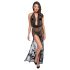Noir - Vollständig transparenter Maxikleid mit Blumenmuster (Schwarz) - XL
