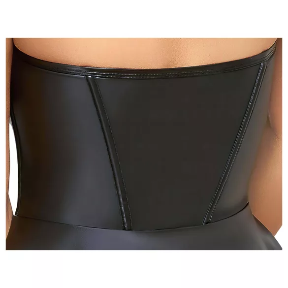 Cottelli - Glänzendes Minikleid mit Faltenrock (schwarz)