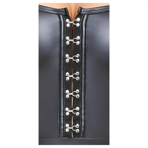 Cottelli - Glänzendes Minikleid mit Faltenrock (schwarz) - M