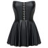 Cottelli - Glänzendes Minikleid mit Faltenrock (schwarz) - M