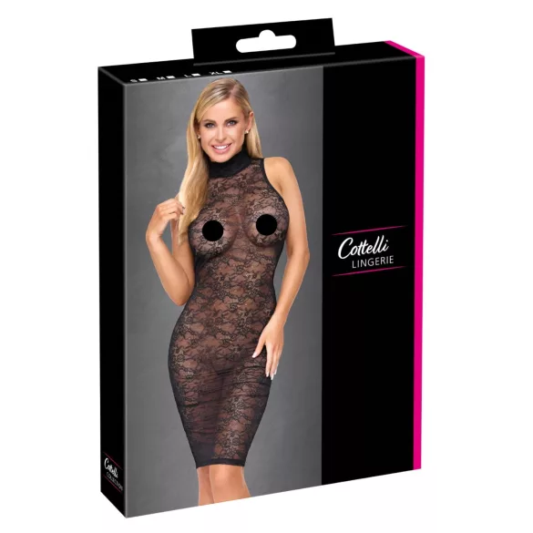 Cottelli - knielanges Spitzenkleid (schwarz) - M