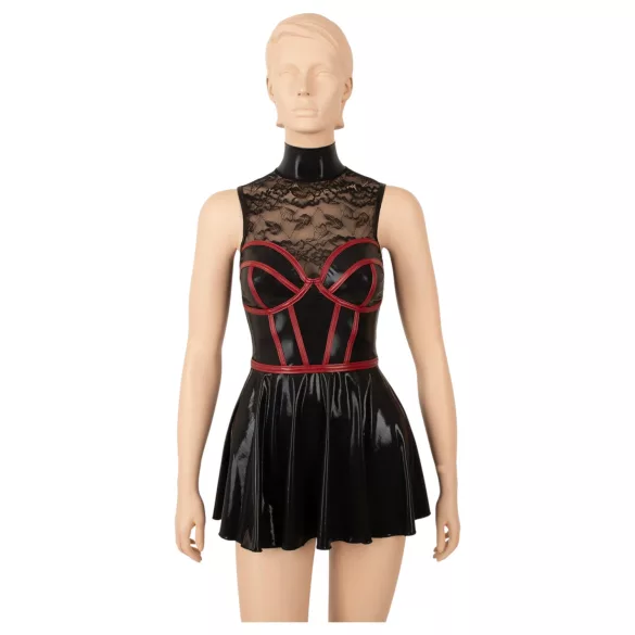 Cottelli - Korsagenförmiges Minikleid aus Spitze (schwarz)