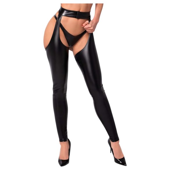 Noir - Glänzende Strumpfhose - Chaps (Schwarz) - L