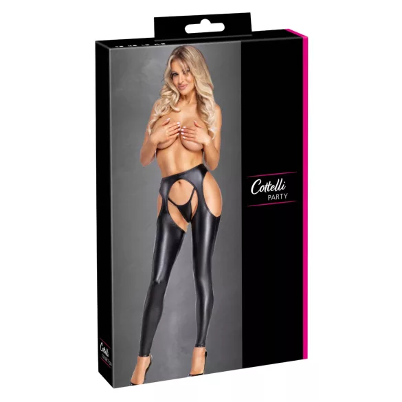 Cottelli - Offene Chaps-Hose und String-Set (schwarz) - M