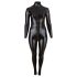 Cottelli Plus Size - Glänzender Langarm-Party-Overall (Schwarz)