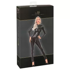 Noir - Schlangenhaut-Look, langer Overall (schwarz) - M