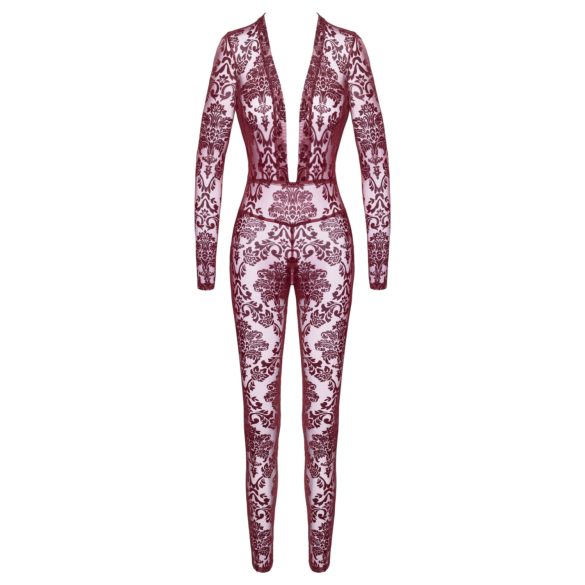 Noir Kink Royal - transparente Catsuit (Rot) - L