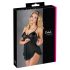 Cottelli - Luftiger, geraffter Babydoll (schwarz) - XXL