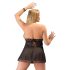 Cottelli Plus Size - Luftiges Spitzen-Babydoll (Schwarz) - 3XL