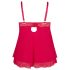 Cottelli Plus Size - Spitzen-Babydoll, rot, verführerisch luftig - 2XL