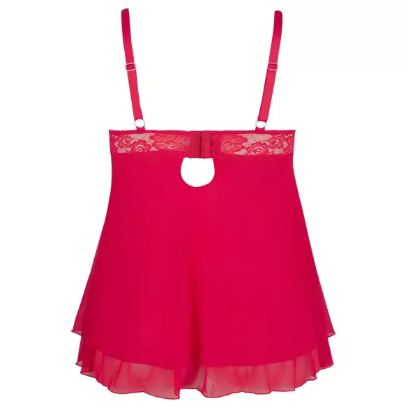 Cottelli Plus Size - Spitzen Babydoll (Rot) - 4XL