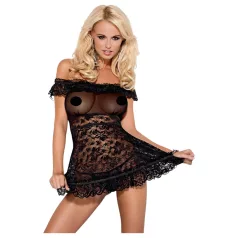 Obsessive Flores - Rüschchen Babydoll und String (schwarz)
