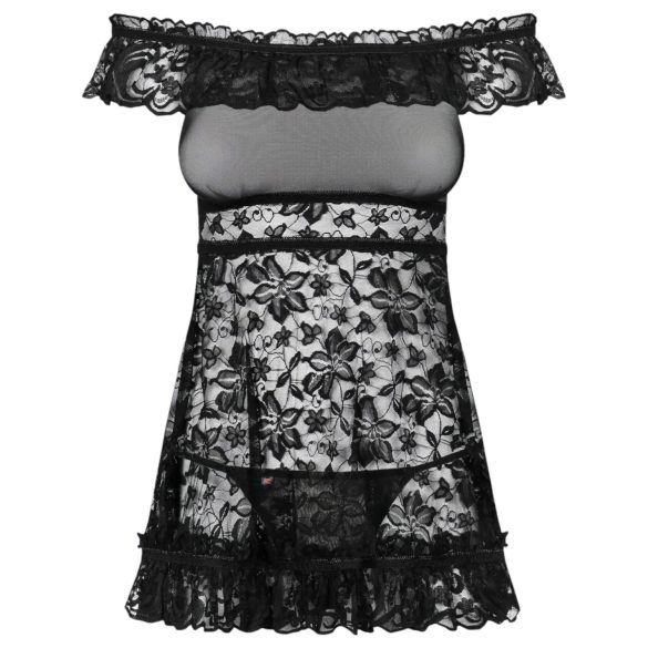 Obsessive Flores - Rüschchen Babydoll und String (schwarz)