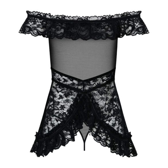 Obsessive Flores - Rüschchen Babydoll und String (schwarz)