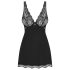 Obsessive Luvae - Edelblumen Negligé & Tanga (schwarz)