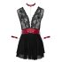 Cottelli Bondage - Spitzenbabydoll mit Halsband (schwarz)