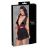 Cottelli Bondage - Spitzenbabydoll mit Halsband (schwarz) - XL
