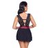 Cottelli Bondage - Spitzenbabydoll mit Halsband (schwarz) - XL