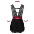 Cottelli Bondage - Spitzenbabydoll mit Halsband (schwarz) - XL