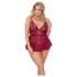 Cottelli Curves - Spitzen-Minikelid-Set (Rot)