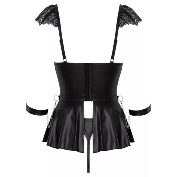 Cottelli Bondage - Spitzen Minikleid mit Handschellen (schwarz) - M