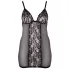Cottelli Plus Size - Spitzen-Negligé transparent (schwarz) - 3XL