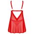 Obsessive Elianes - Spitzen-Babydoll-Set (Rot)