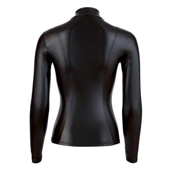 Cottelli - Glänzender Langarm-Body Damen (schwarz) - L