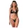 Obsessive Keira Lise - Glänzendes BH-Set (Schwarz) - L/XL
