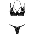 Obsessive Keira Lise - Glänzendes BH-Set (Schwarz) - L/XL