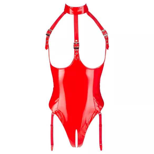 Black Level - Offener Halsketten-Body (Rot)