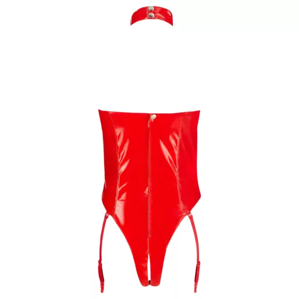 Black Level - Offener Halsketten-Body (Rot) - M