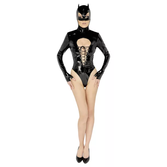 Black Velvet - Langarm Batwoman Body (schwarz)