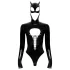 Black Velvet - Langarm Batwoman Body (schwarz)