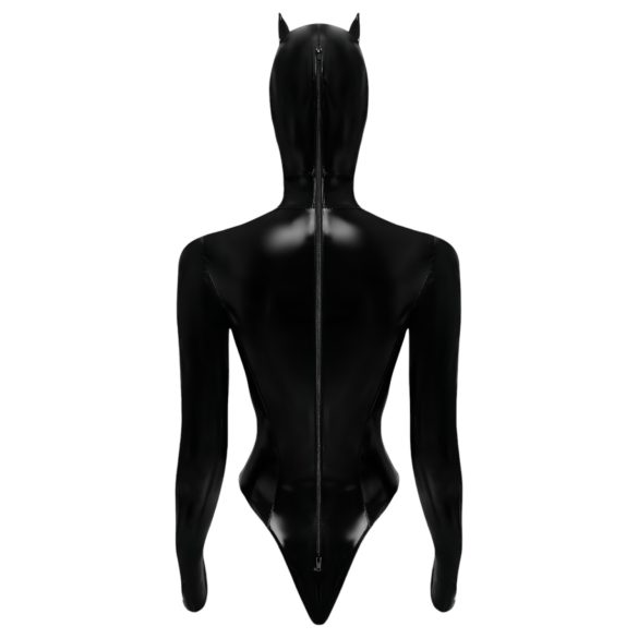 Black Velvet - Langarm Batwoman Body (schwarz) - M