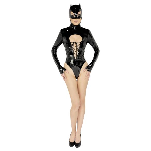 Black Velvet - Langarm Batwoman Body (schwarz) - XL