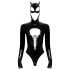 Black Velvet - Langarm Batwoman Body (schwarz) - XL