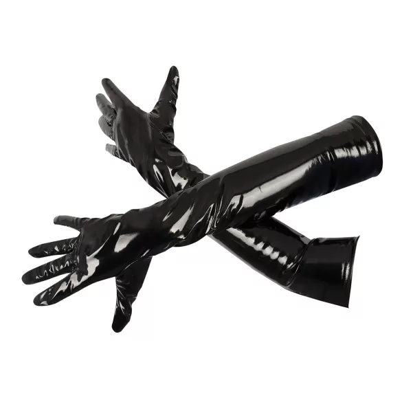 Black Level - Glänzende Lackhandschuhe (schwarz) - XL